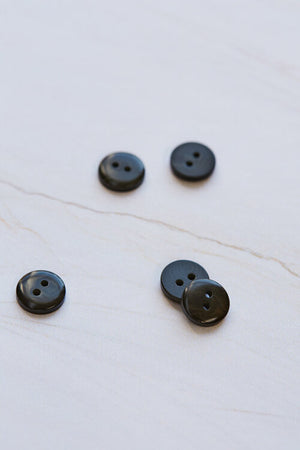 2-HOLE COROZO BUTTONS • Caviar • 11mm