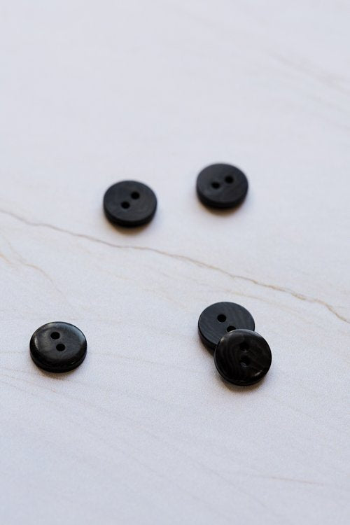 2-HOLE COROZO BUTTONS • Black • 11mm