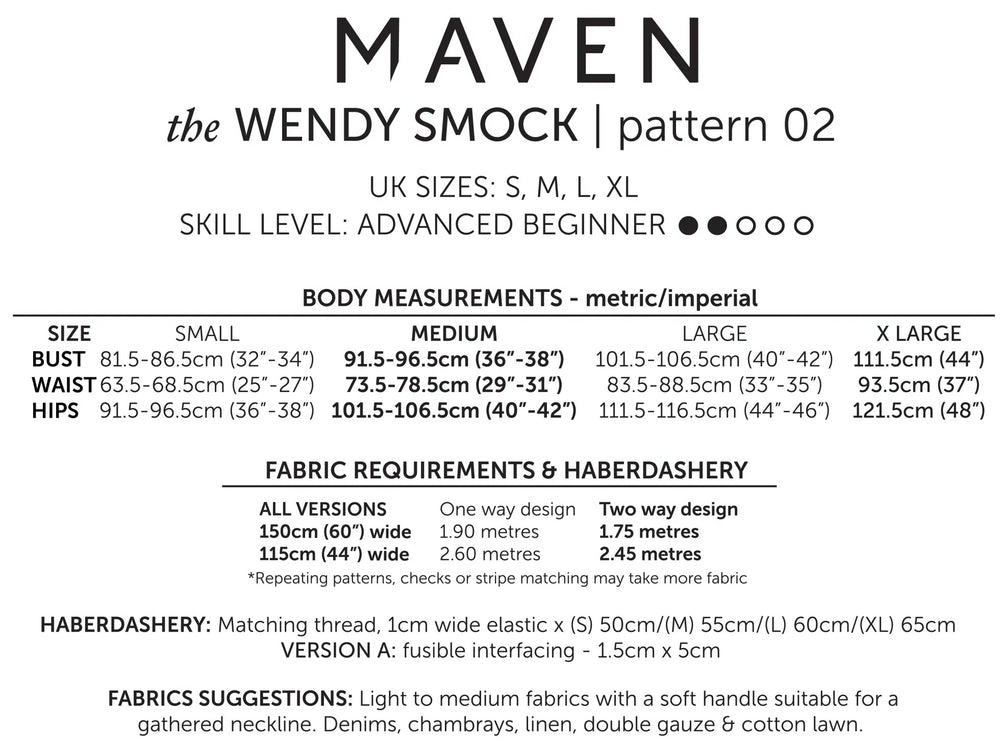 THE WENDY SMOCK • Pattern