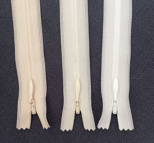 From Left to Right: Cream, Off White and White