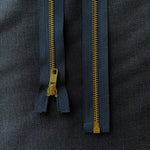 YKK® METAL OPEN END ZIPPER • Navy • Brass finish