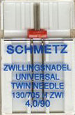Sewing Machine Needles • Universal • Twin Needle • Size 4mm/90