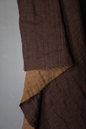 WOOLSEY • Linen/Wool Double Gauze • Black Coffee • $79.00/metre