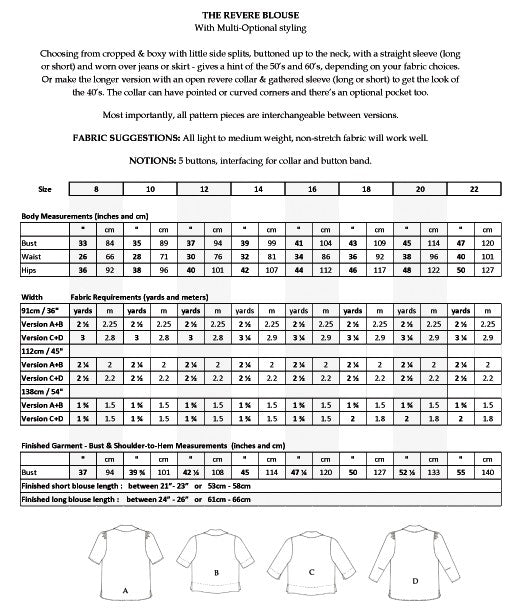 THE REVERE BLOUSE  • Pattern