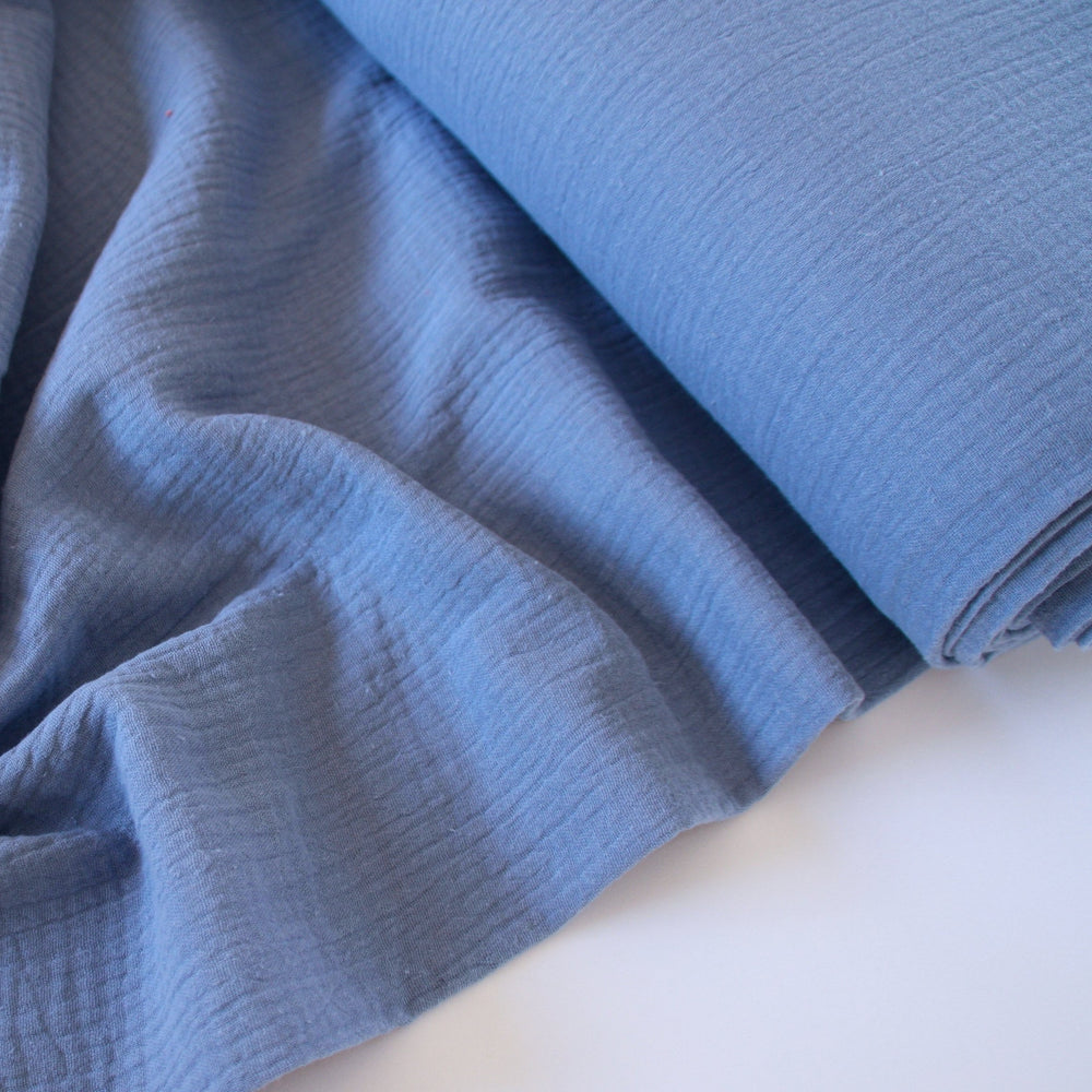 COTTON DOUBLE GAUZE •  Blue Jean SALE $32/per metre