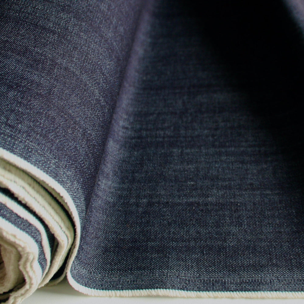 JAPANESE YARN DYED STRETCH DENIM 14.5oz • Dark Navy • $52.00/metre