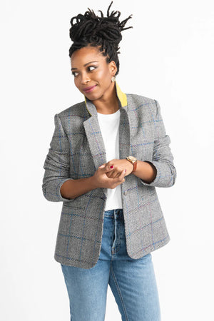 Grey boyfriend jacket hot sale