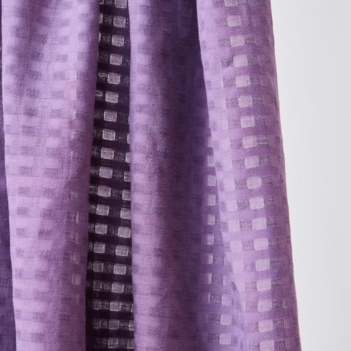 Light and sheer with a fine woven check texture. Mauve colourway.