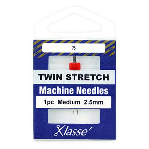 Sewing Machine Needles • Stretch • Twin Needle • Size 2.5/75