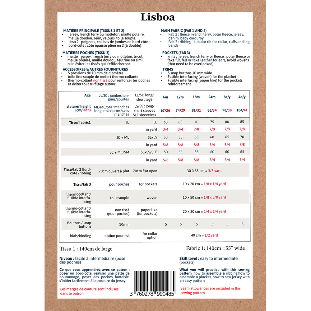 LISBOA Unisex Jumpsuit - Baby 6M/4Y • Pattern