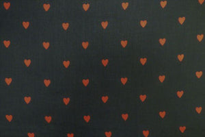 TENCEL HIGH TWIST LAWN • LOVEHEARTS on BLACK • $38/metre