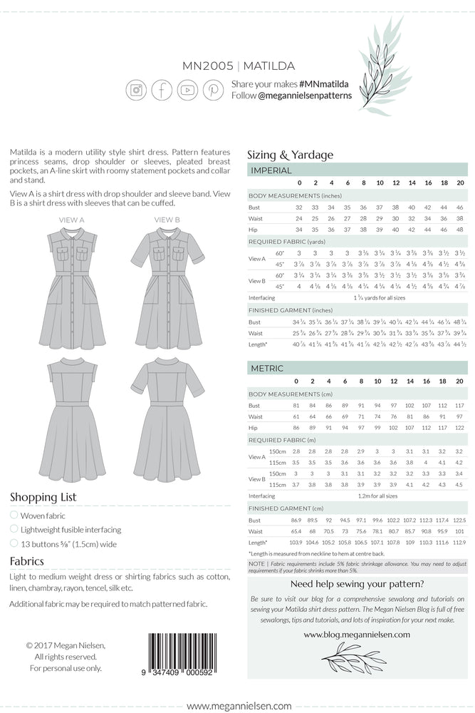 MATILDA DRESS • Pattern