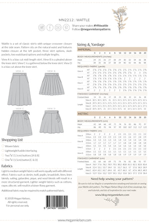 WATTLE SKIRT SET • Pattern