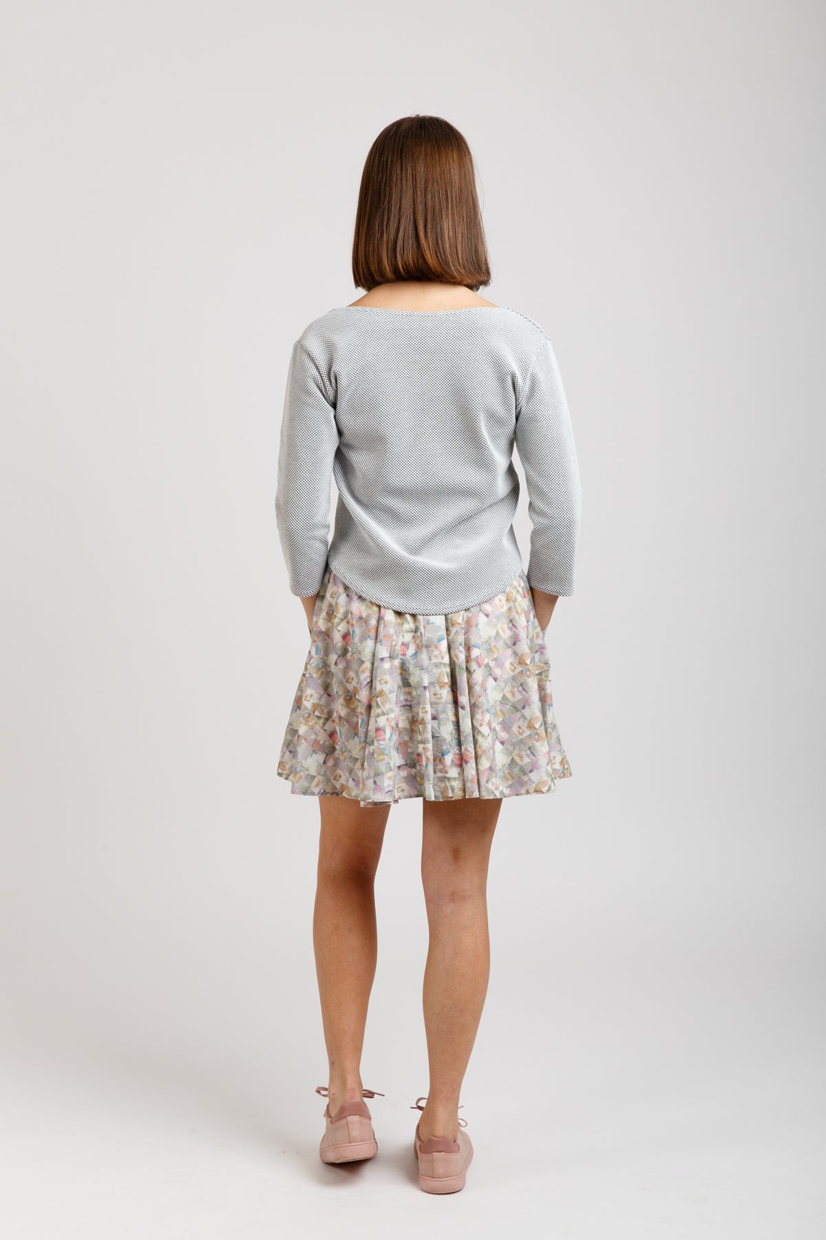 Threaded Pear Briar Print Patchwork Sweatshirt