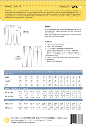 MITCHELL TROUSERS • Pattern