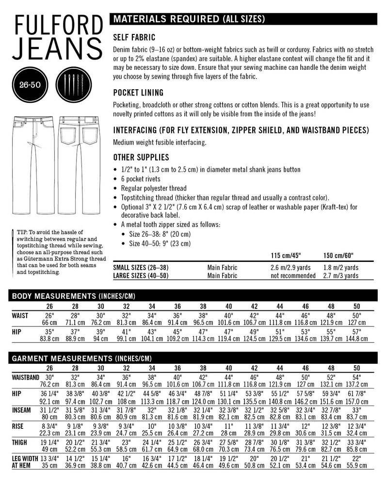 FULFORD JEANS • Pattern