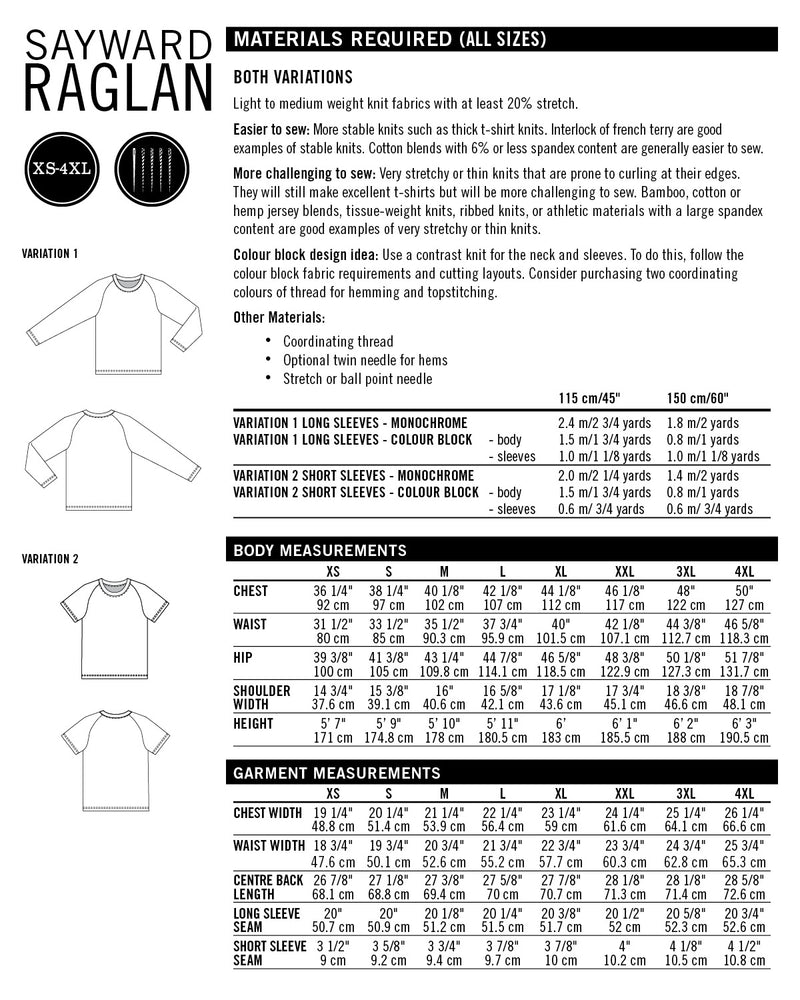 SAYWARD RAGLAN • Pattern