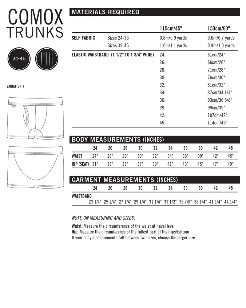 COMOX TRUNKS • Pattern