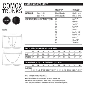 COMOX TRUNKS • Pattern