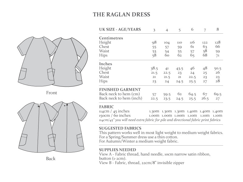 THE RAGLAN DRESS • Kids • Pattern