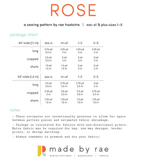 ROSE PANTS & SHORTS • Pattern