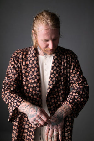 Patterned dressing gown (large) in Kingly Dark