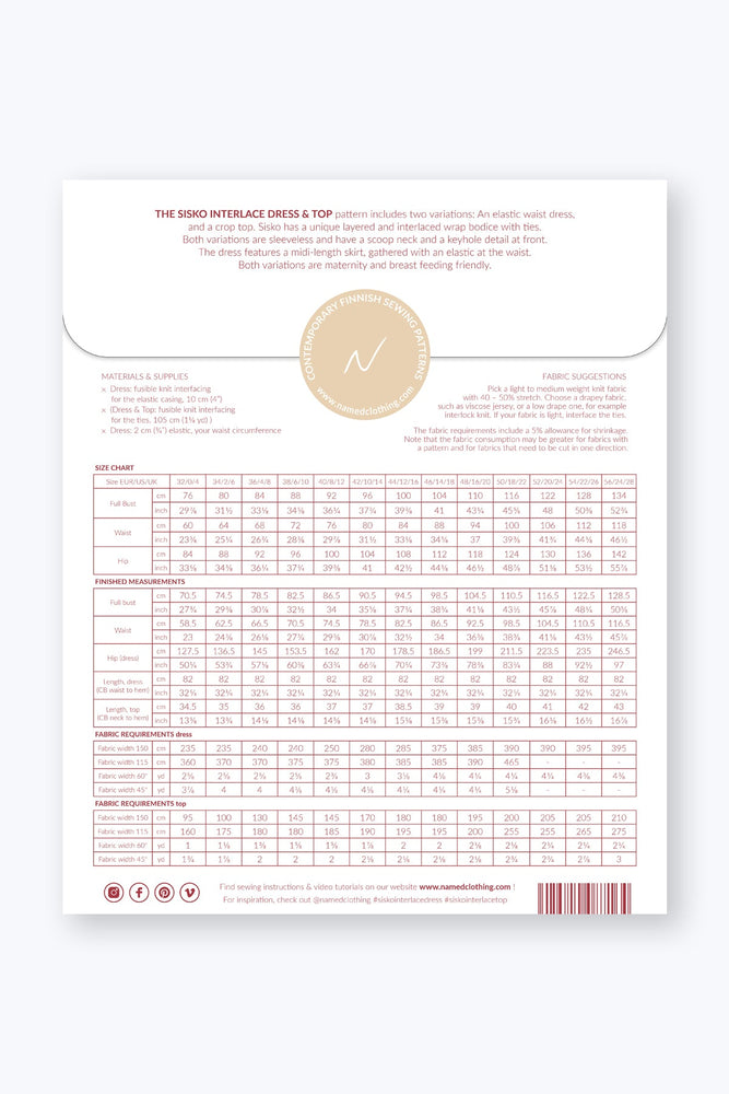 SISKO INTERLACE DRESS & TOP • PDF Pattern