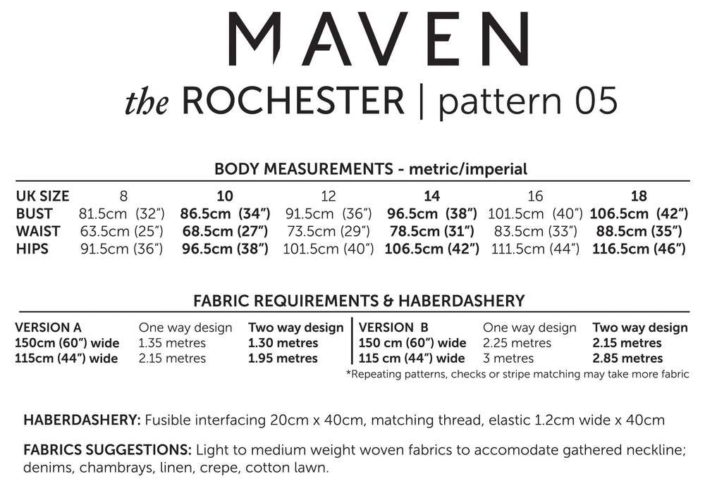 THE ROCHESTER DRESS & TOP • Pattern
