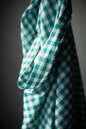 INDIAN COTTON • LARGE GINGHAM • Teal $36.00/metre