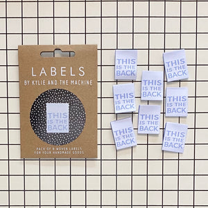 THIS IS THE BACK • Woven Labels
