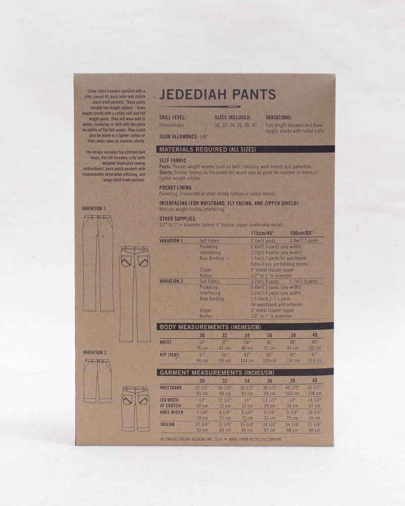 JEDEDIAH PANTS • Pattern