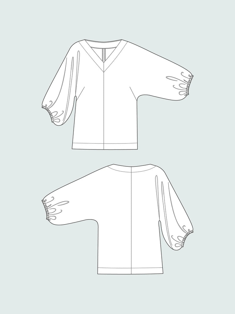 V-NECK CUFF TOP • Pattern