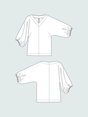 V-NECK CUFF TOP • Pattern