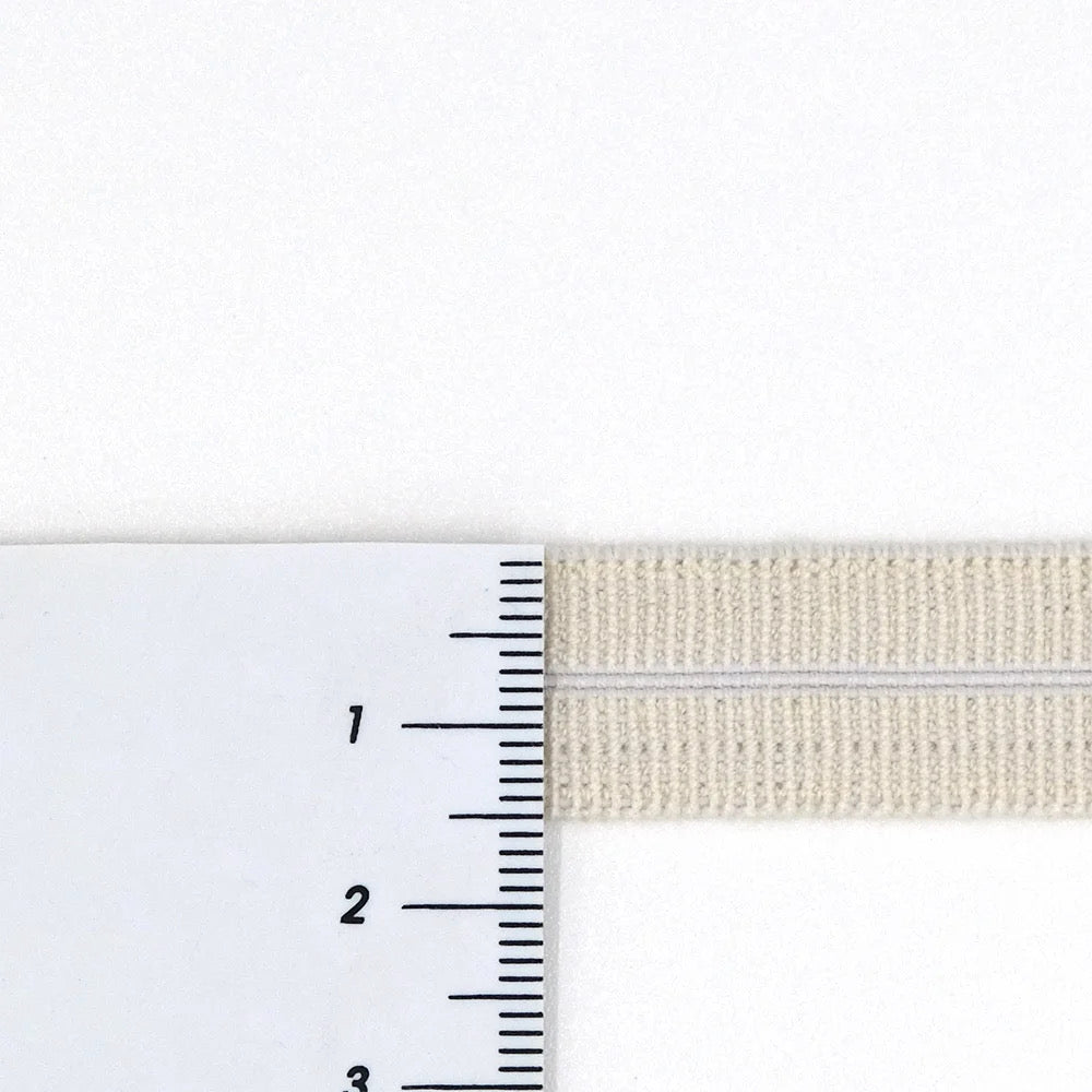 ORGANIC COTTON ELASTIC • Edge Binding • Fold Over • Natural Un-dyed 15mm