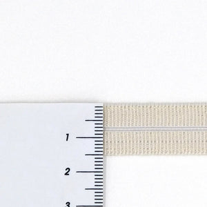 ORGANIC COTTON ELASTIC • Edge Binding • Fold Over • Natural Un-dyed 15mm