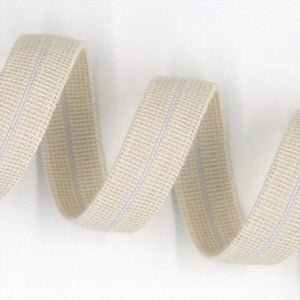 ORGANIC COTTON ELASTIC • Edge Binding • Fold Over • Natural Un-dyed 15mm