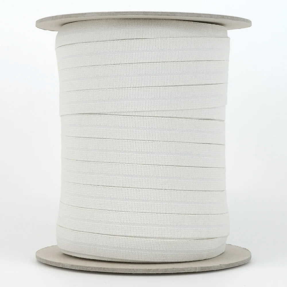 ORGANIC COTTON ELASTIC • Edge Binding • Fold Over • Natural Un-dyed 15mm