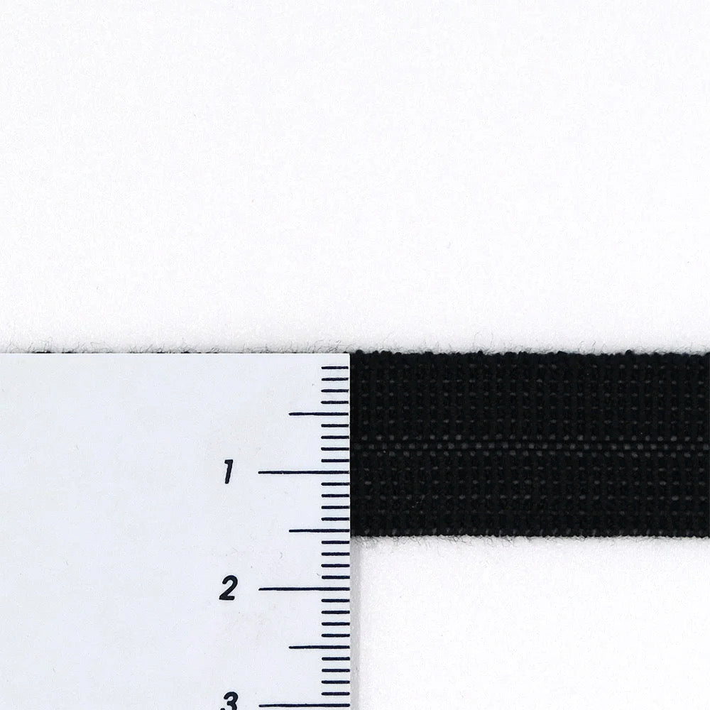 
                
                    Load image into Gallery viewer, ORGANIC COTTON ELASTIC • Edge Binding • Fold Over • Black 15mm
                
            