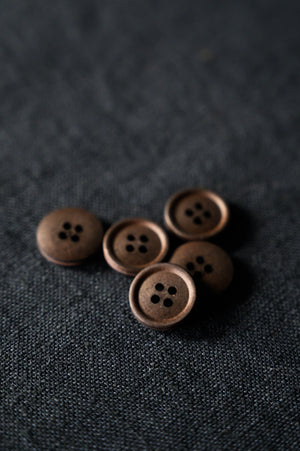 
                
                    Load image into Gallery viewer, COTTON BUTTONS • Black Coffee • 15mm
                
            