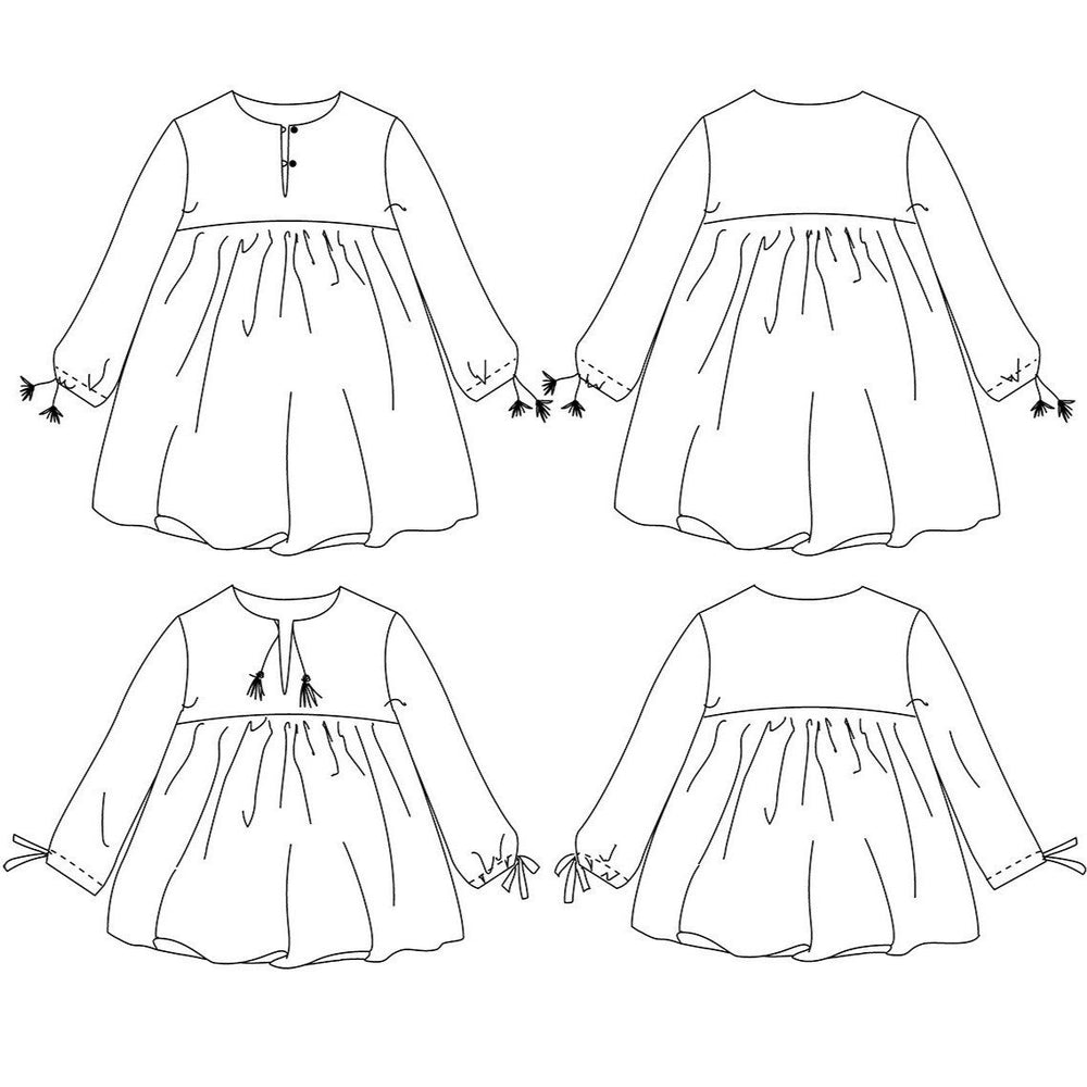 CAMELIA Blouse & Dress - Kids 3Y/12Y • Pattern – Pattern Scissors Frock