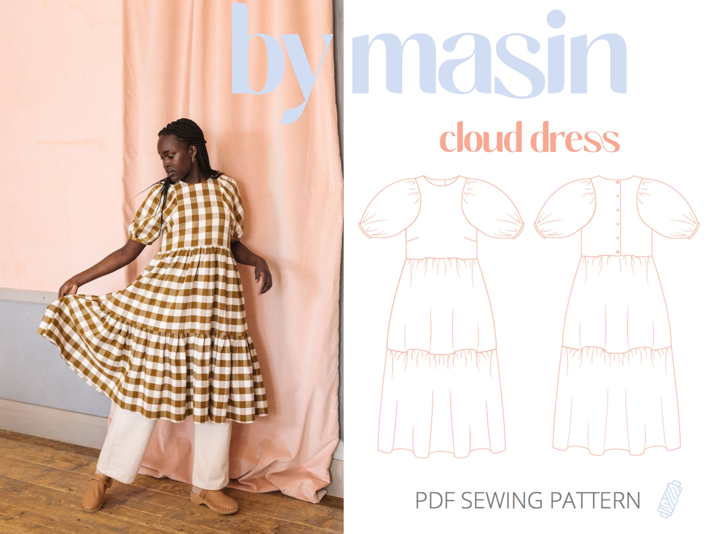 Sewing patterns by Masin • CLOUD DRESS • PDF Pattern • Pattern Scissors ...