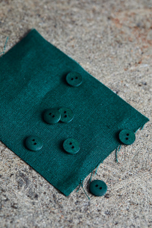 CURB COTTON BUTTON •  Bottle Green • 11mm or 18mm