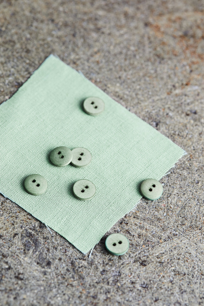 CURB COTTON BUTTON • Sage Green • 11mm or 18mm