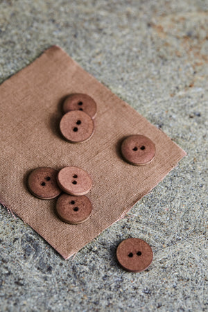 CURB COTTON BUTTON • Old Rose • 11mm or 18mm