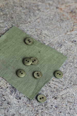 CURB COTTON BUTTON • Olive Green • 11mm or 18mm
