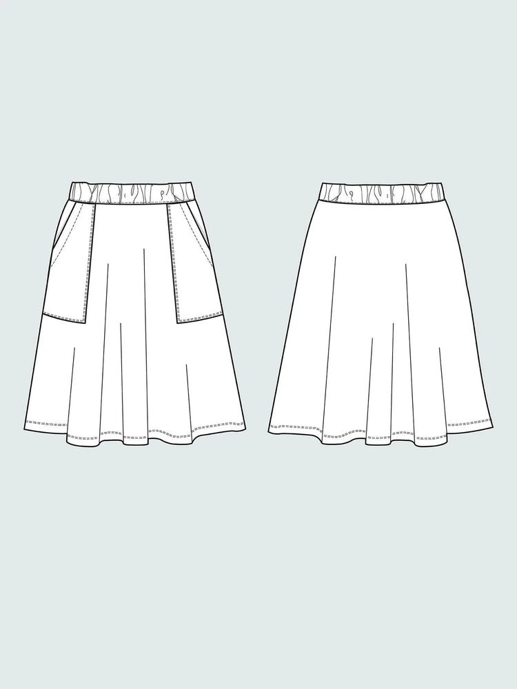 ELASTIC WAIST SKIRT • Mini • Pattern