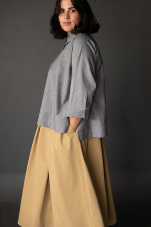  Esme hemp/cotton chambray. Larli wears a UK 20.