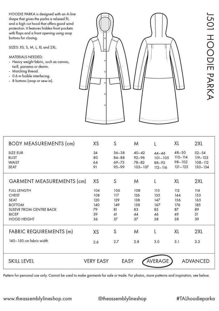 HOODIE PARKA • The Assembly Line • Pattern Scissors Frock