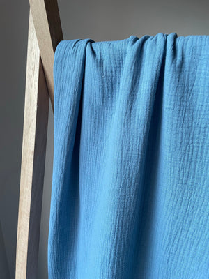 COTTON DOUBLE GAUZE •  Blue Jean SALE $32/per metre