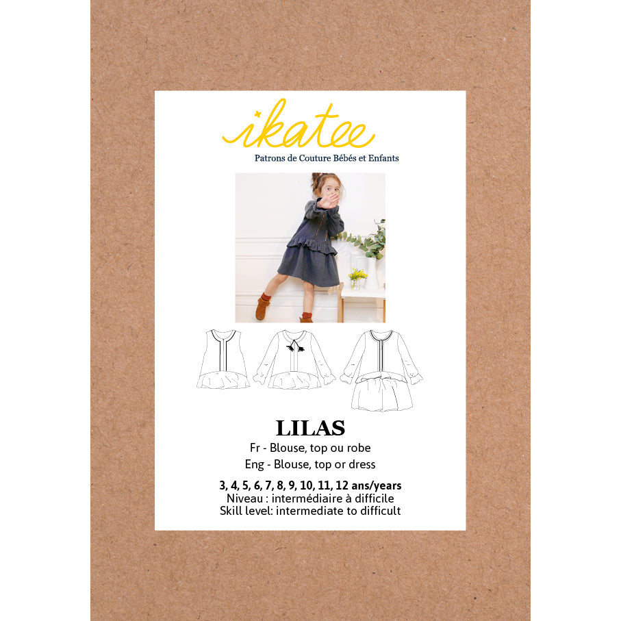 LILAS TRIO Blouse, Top & Dress - Kids 3Y/12Y • Pattern